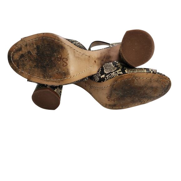 Splendid Womens Thandie Embossed Leather Ankle Strap Sandals Size 8 Snake Print - Picture 8 of 10